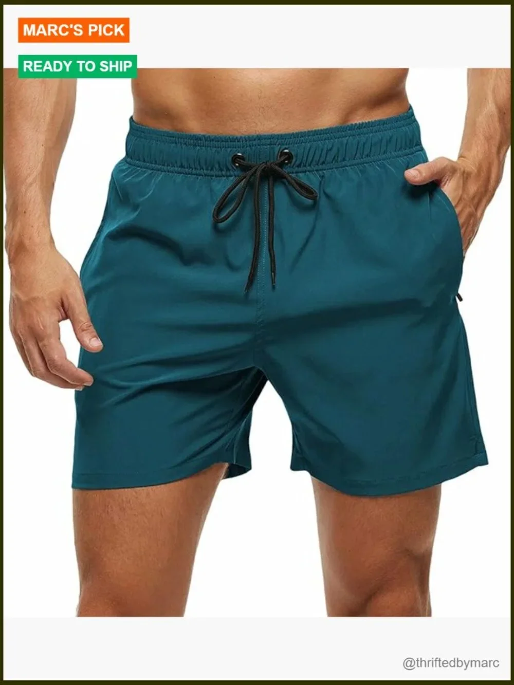 Men's Swim Trunks Quick Dry with Zipper Pockets and Mesh Lining